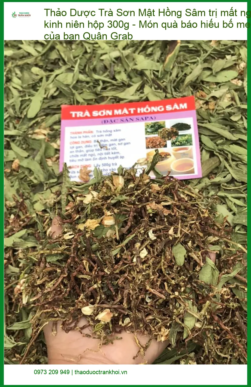 Trà Sơn Mật Hồng Sâm trị mất ngủ kinh niên hộp 300g - Địa chỉ Bán Giao nhanh