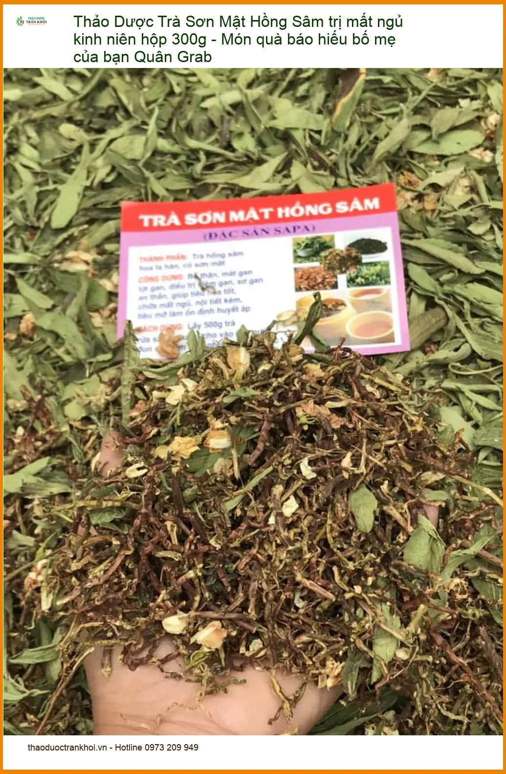 Trà Sơn Mật Hồng Sâm trị mất ngủ kinh niên hộp 300g - Giao nhanh TPHCM