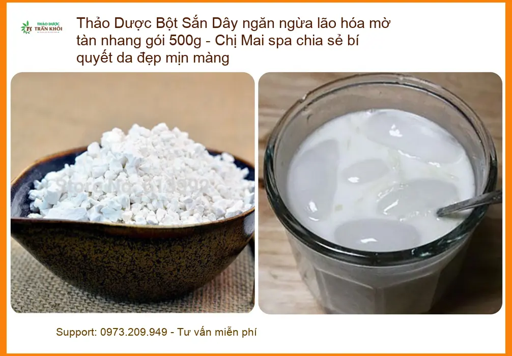 Bột Sắn Dây ngăn ngừa lão hóa mờ tàn nhang gói 500g - Địa chỉ bán giao nhanh