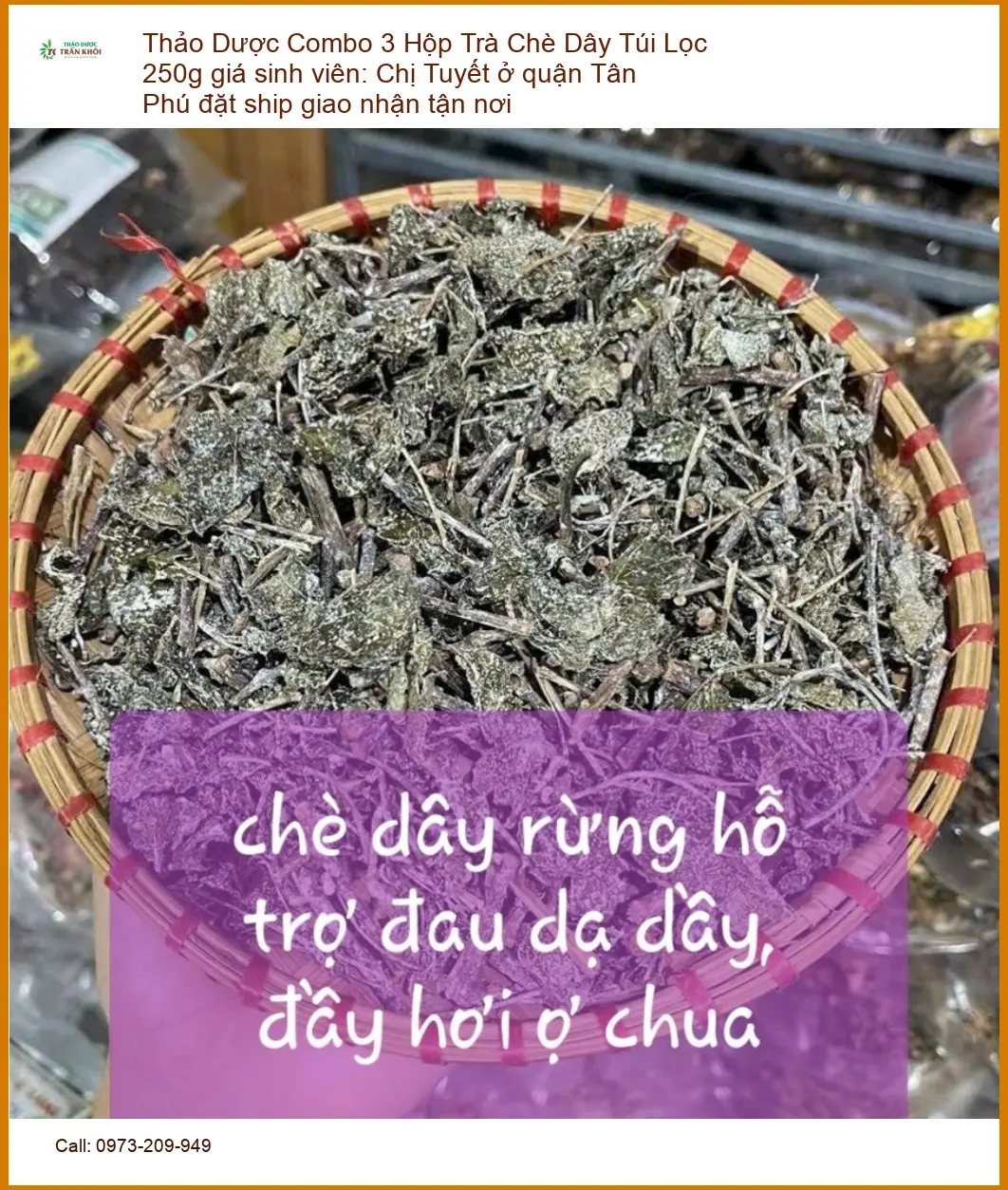 Combo 3 Hộp Trà Chè Dây 250g giá sinh viên - Địa chỉ bán giao nhanh TPHCM