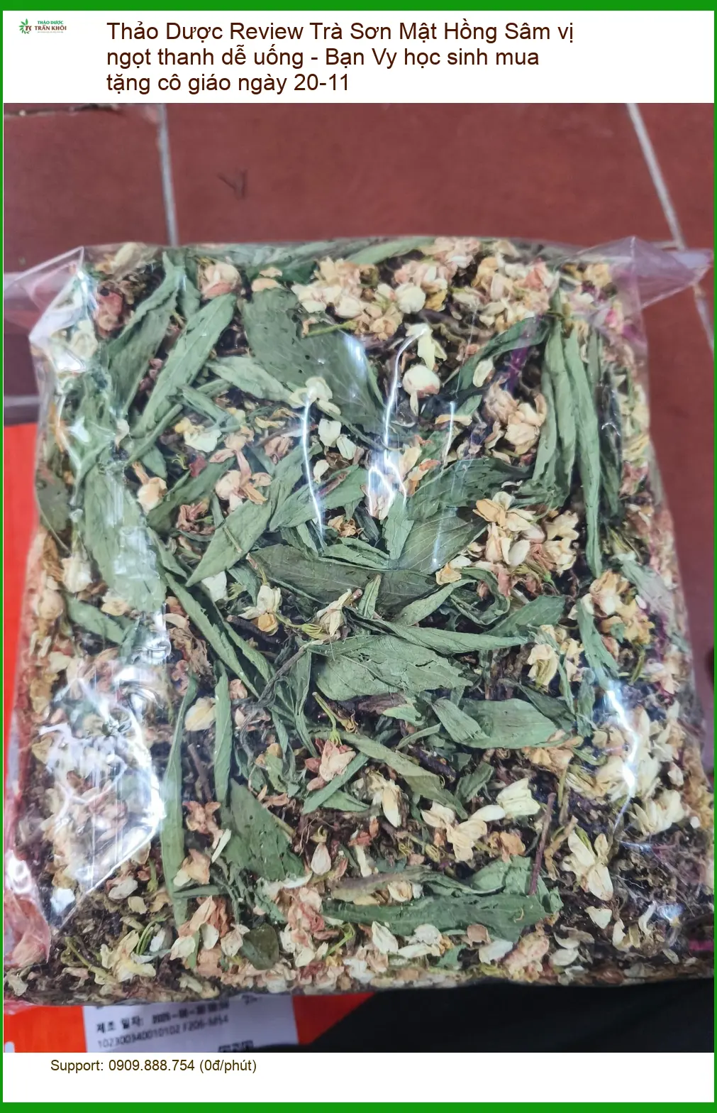 Review Trà Sơn Mật Hồng Sâm vị ngọt thanh dễ uống - Bạn Vy học sinh mua tặng cô giáo ngày 20-11 - Đơn vị cung cấp có sẵn TPHCM