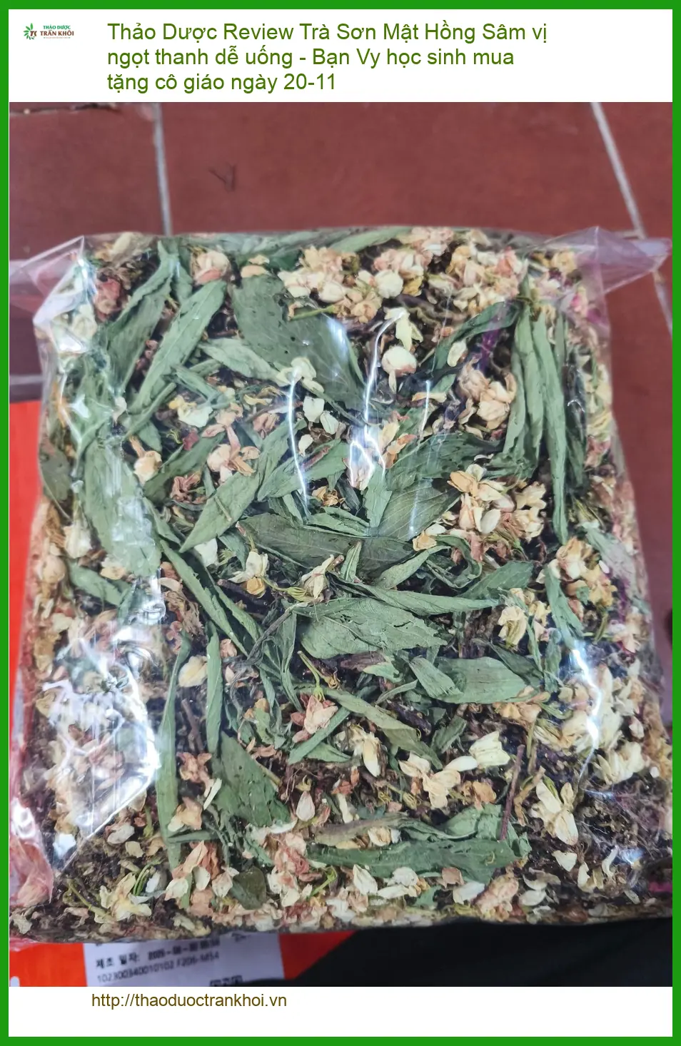 Trà Sơn Mật Hồng Sâm vị ngọt thanh dễ uống - Địa chỉ bán giao nhanh TPHCM