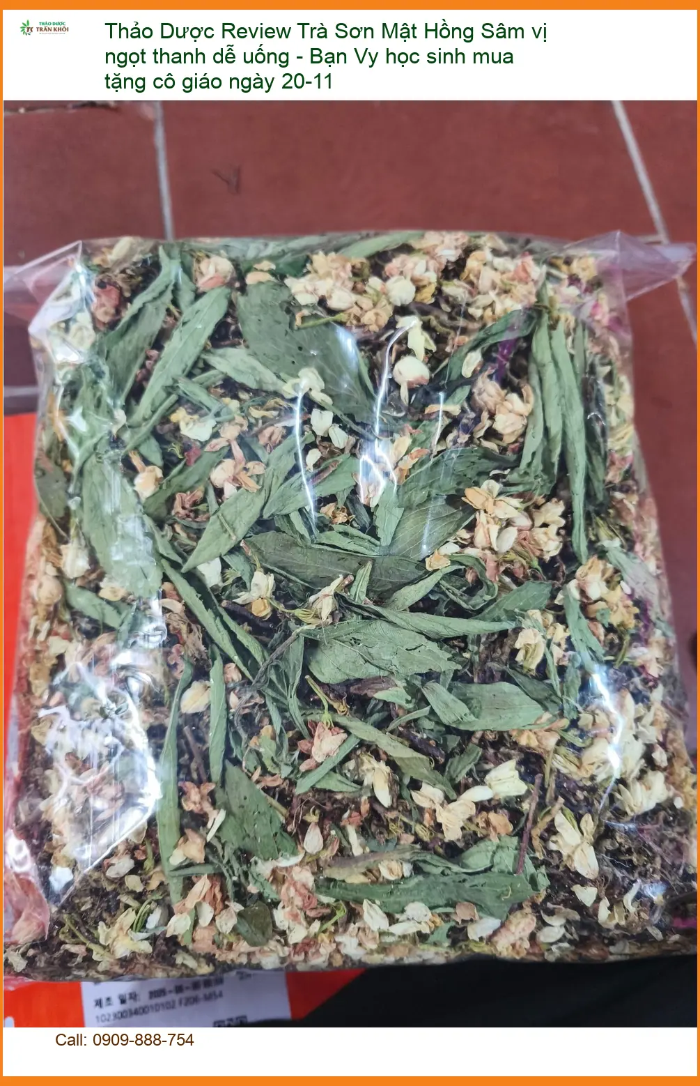 Trà Sơn Mật Hồng Sâm vị ngọt thanh dễ uống - Địa chỉ Bán Giao nhanh TPHCM