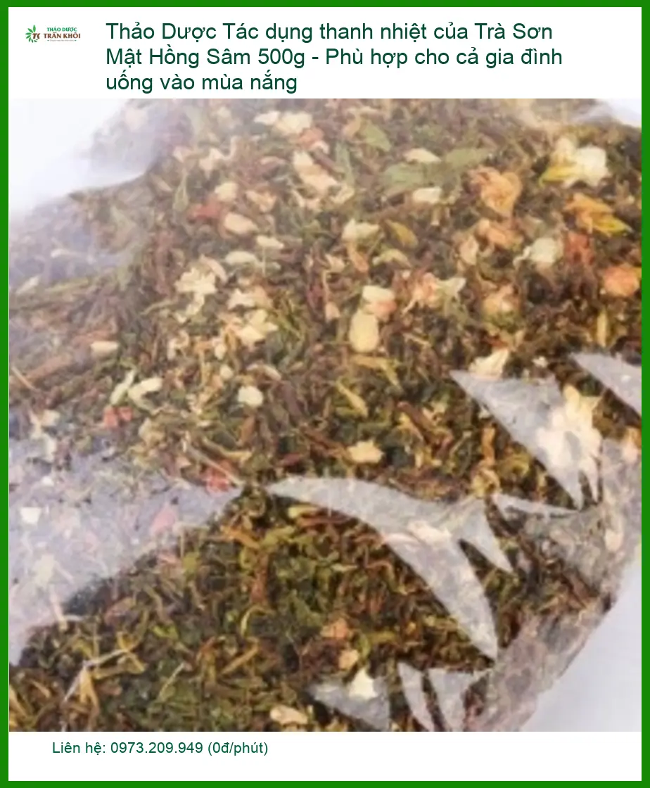 Trà Sơn Mật Hồng Sâm 500g thanh nhiệt - Địa chỉ Bán Có sẵn tại TPHCM