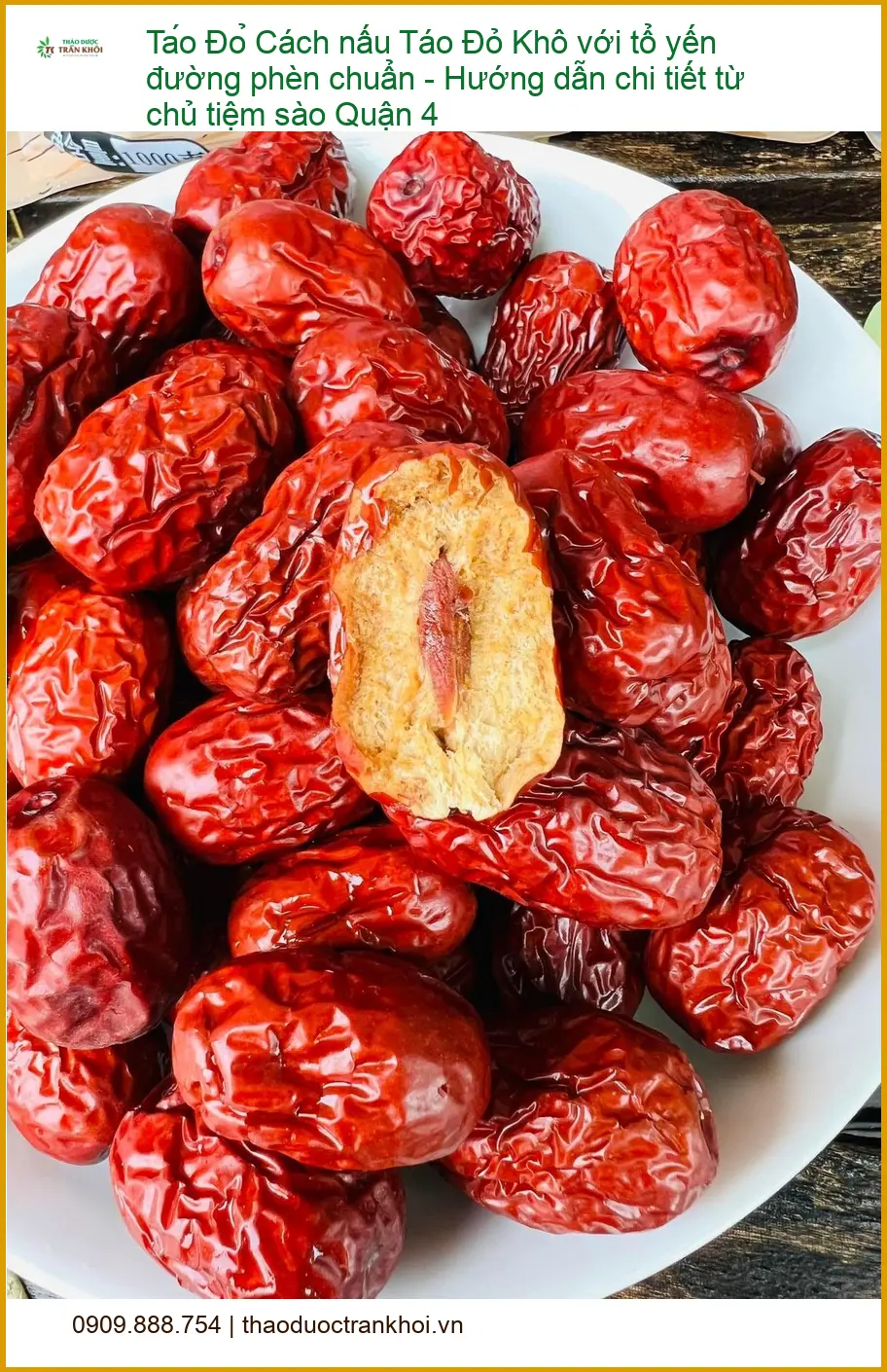 Cách nấu Táo Đỏ Khô với tổ yến đường phèn chuẩn - Địa chỉ Bán Giao nhanh