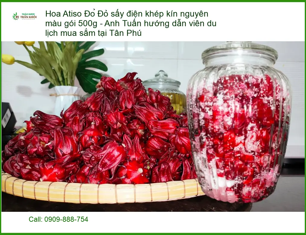 Hoa Atiso Đỏ sấy điện khép kín nguyên màu gói 500g - Địa chỉ Bán Giao nhanh