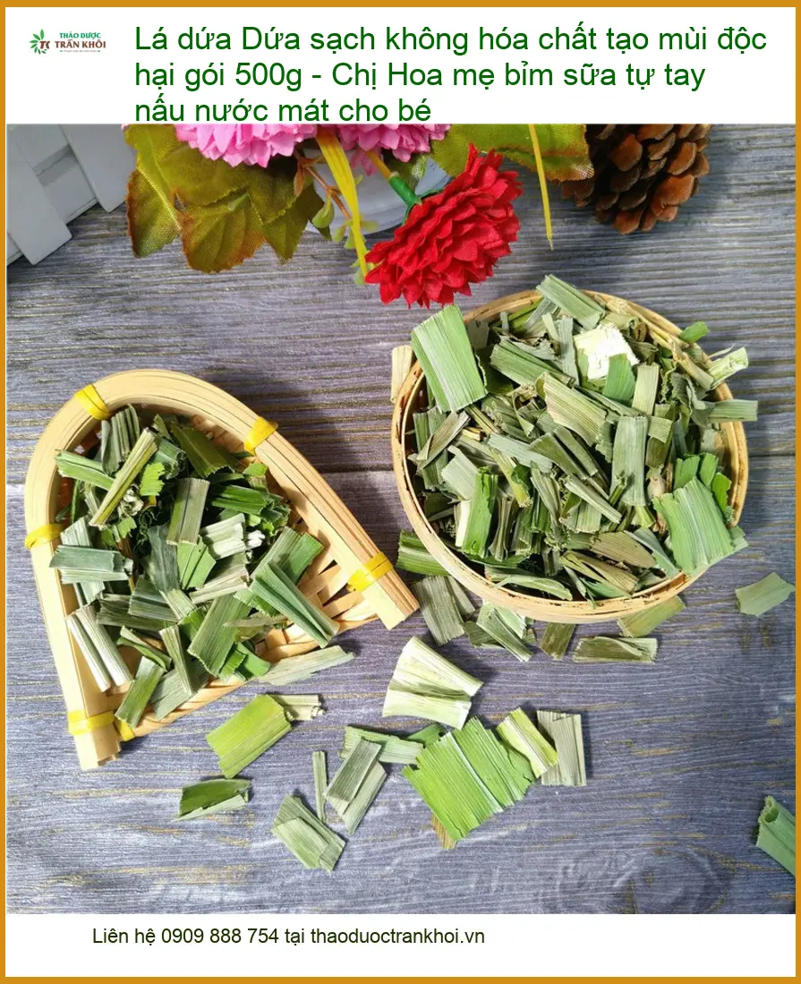 Lá Dứa sạch không hóa chất gói 500g - Đơn vị Cung cấp Sỉ lẻ Giao nhanh TPHCM