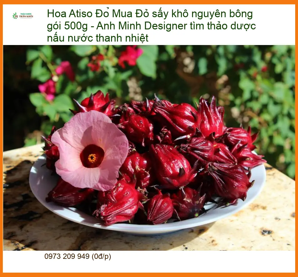 Hoa Atiso Đỏ sấy khô nguyên bông gói 500g - Địa chỉ bán giao nhanh TPHCM