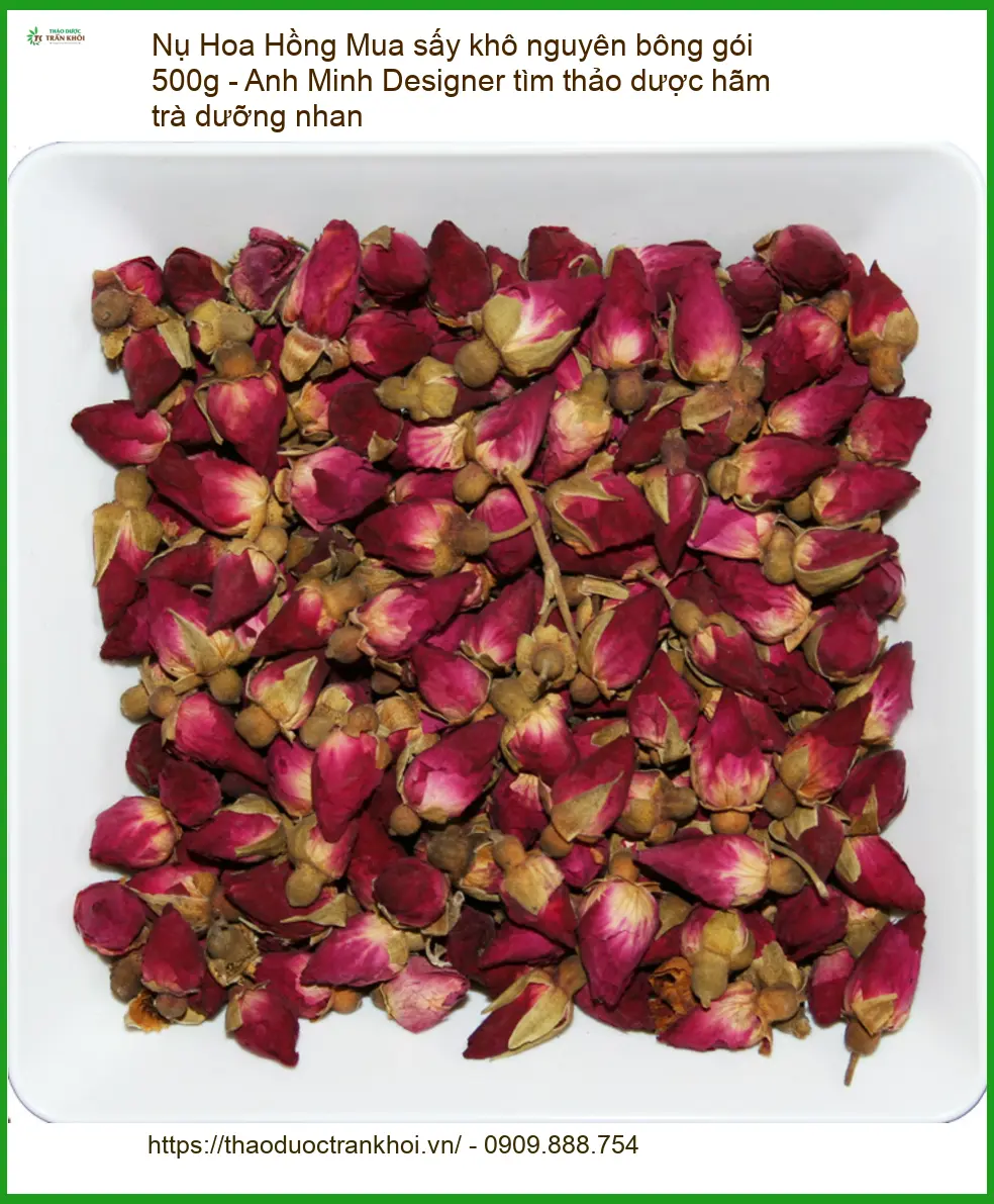 Nụ Hoa Hồng sấy khô nguyên bông gói 500g - Đơn vị cung cấp giao nhanh TPHCM