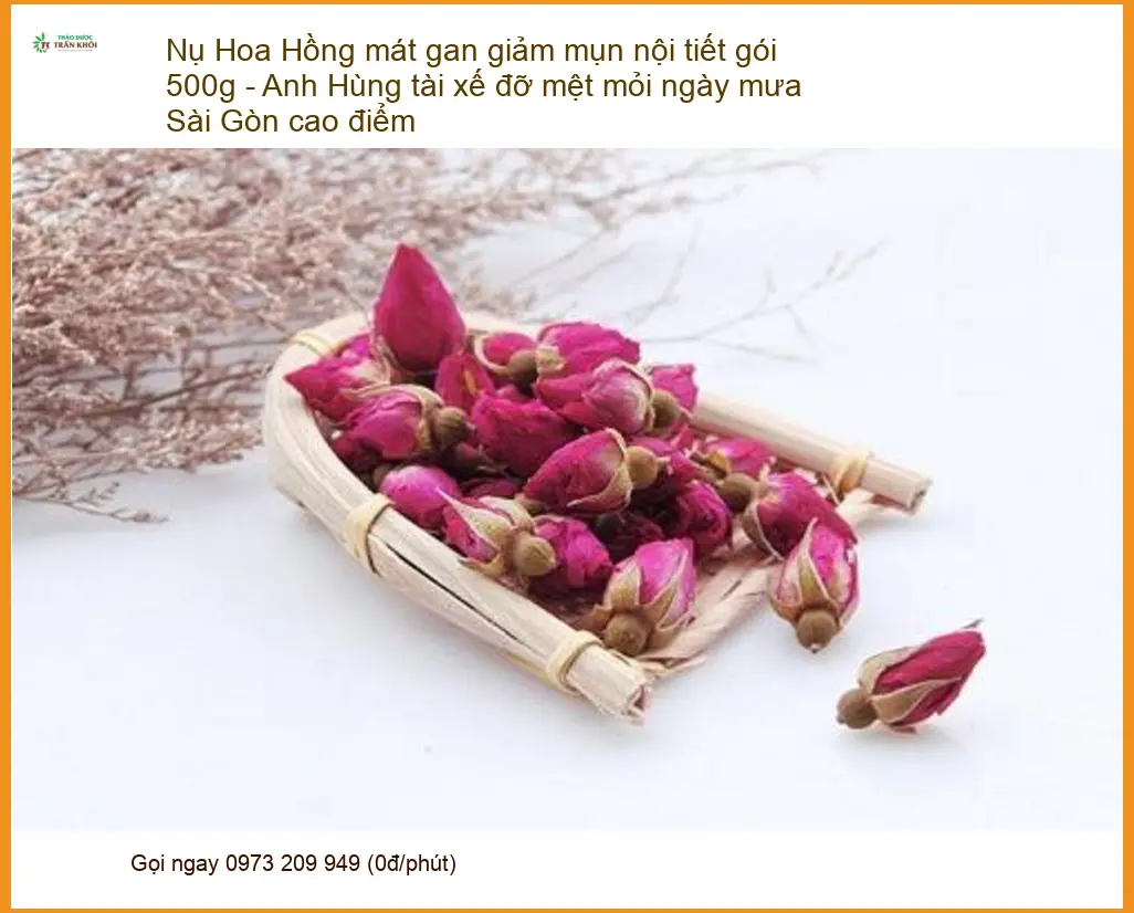 Nụ Hoa Hồng mát gan giảm mụn nội tiết gói 500g - Địa chỉ Bán Giao nhanh TPHCM