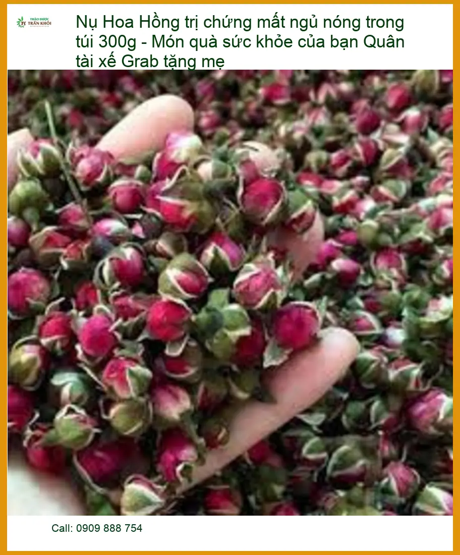 Nụ Hoa Hồng trị chứng mất ngủ nóng trong túi 300g - Bán có sẵn TPHCM