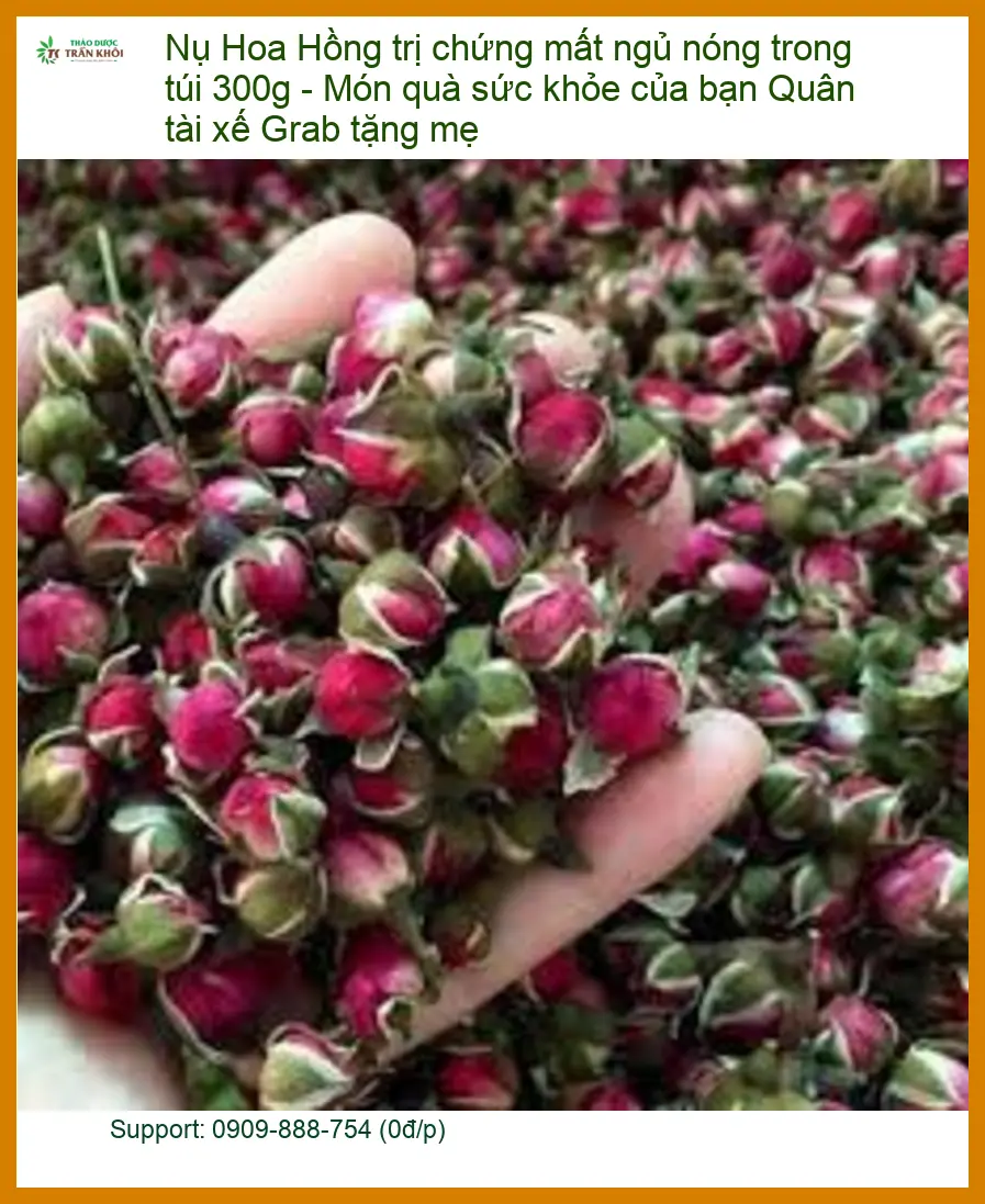 Nụ Hoa Hồng trị chứng mất ngủ nóng trong túi 300g | Địa chỉ Bán Giao nhanh TPHCM