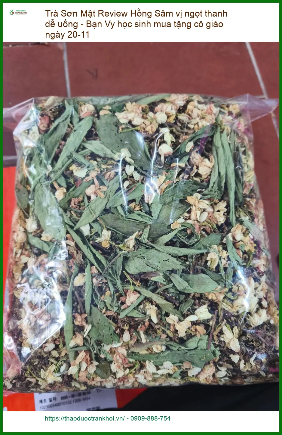 Review Trà Sơn Mật Hồng Sâm vị ngọt thanh dễ uống - Địa chỉ Bán Giao nhanh TPHCM