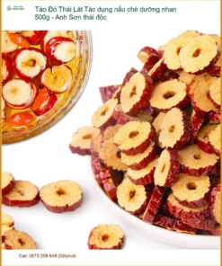 Tác dụng Táo Đỏ Lát nấu chè dưỡng nhan 500g - Anh Sơn thải độc - TPHCM
