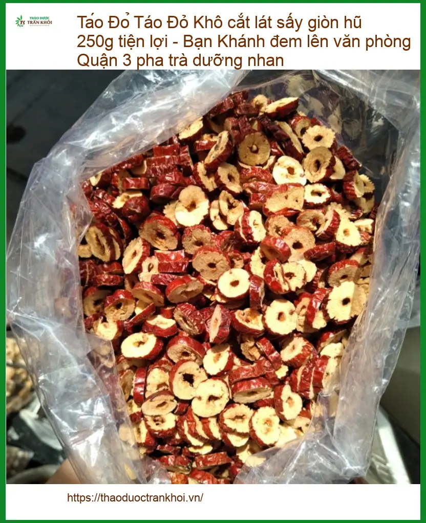 Táo Đỏ Khô cắt lát sấy giòn hũ 250g tiện lợi - Bán có sẵn Quận 3