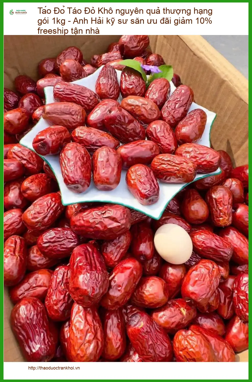 Táo Đỏ Khô nguyên quả thượng hạng gói 1kg - Địa chỉ Bán Giao nhanh TPHCM