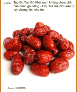 Táo Đỏ Khô sạch không chứa chất bảo quản gói 500g - Giao nhanh TPHCM