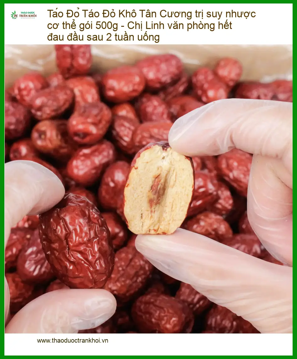 Táo Đỏ Khô Tân Cương trị suy nhược gói 500g - Địa chỉ bán giao nhanh TPHCM