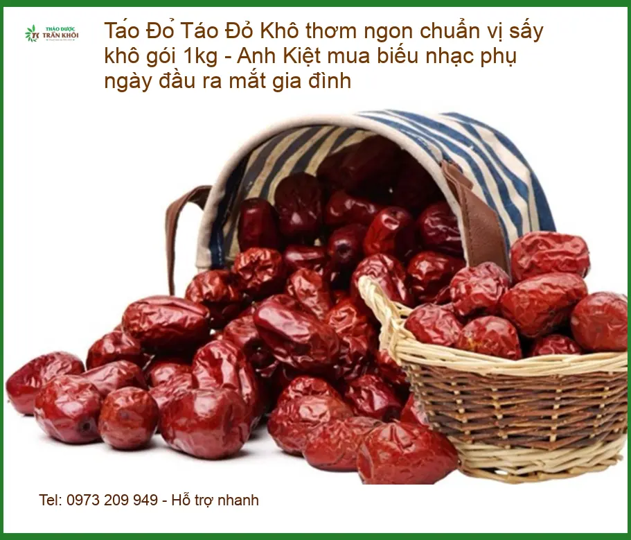 Táo Đỏ Khô thơm ngon chuẩn vị sấy khô gói 1kg - Địa chỉ Bán Giao nhanh TPHCM