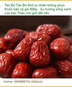 Táo Đỏ Khô tự nhiên không phun thuốc bảo vệ gói 500g - Địa chỉ bán có sẵn