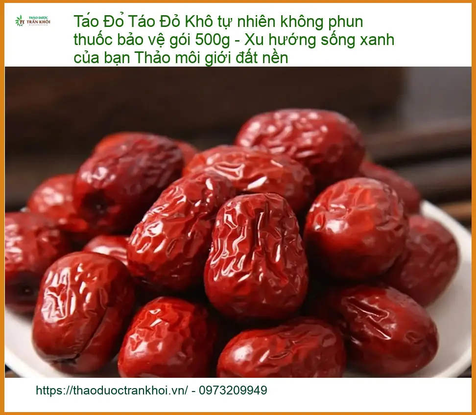 Táo Đỏ Khô tự nhiên không phun thuốc bảo vệ gói 500g - Đơn vị Cung cấp Có sẵn