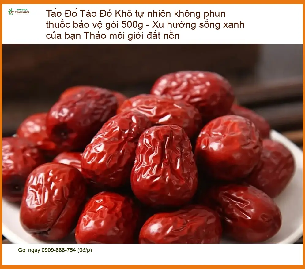 Táo Đỏ Khô tự nhiên không phun thuốc 500g - Đơn vị Cung cấp Sỉ lẻ TPHCM