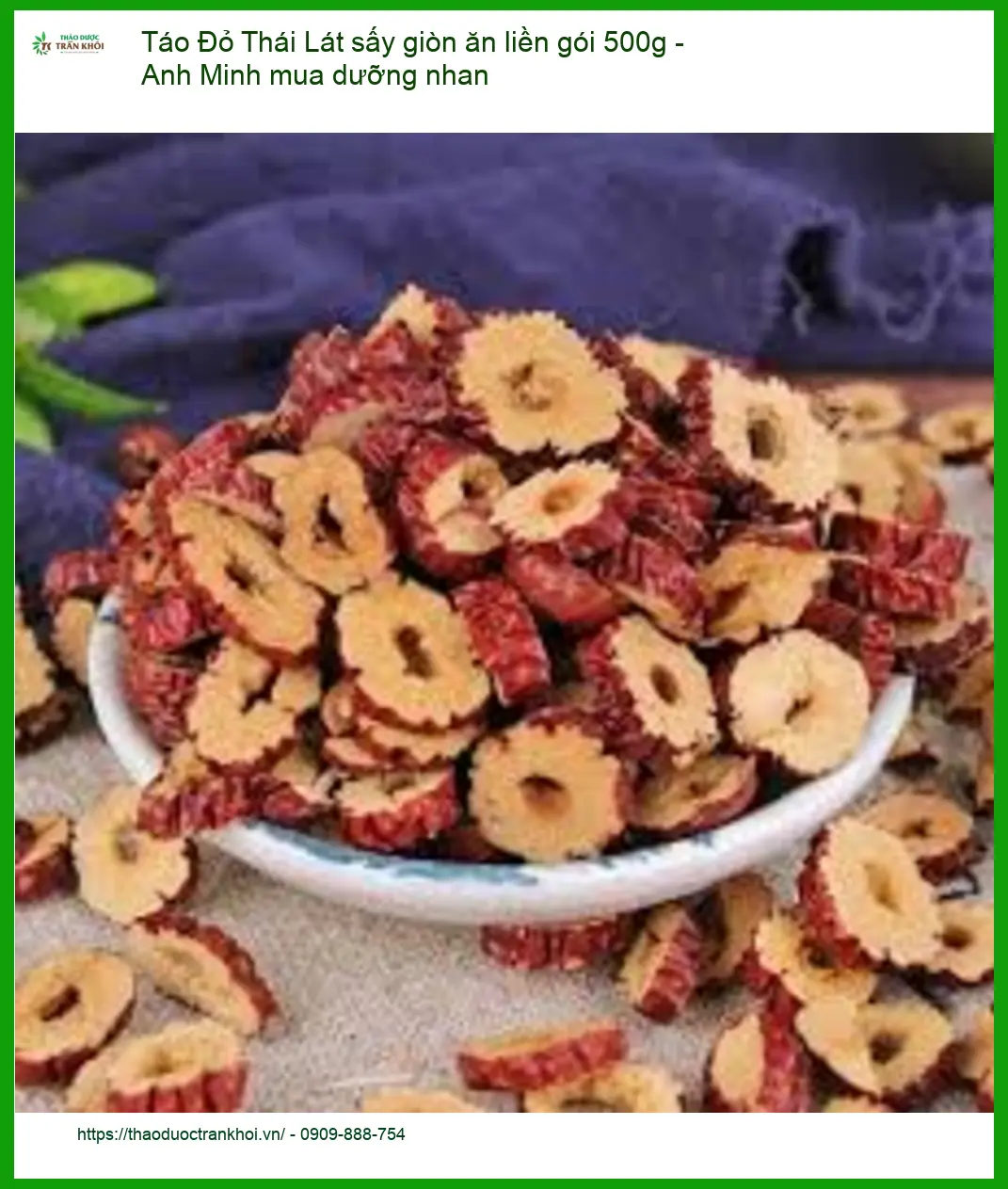 Táo Đỏ Lát sấy giòn 500g - Địa chỉ bán Táo Đỏ sấy giòn giao nhanh TPHCM