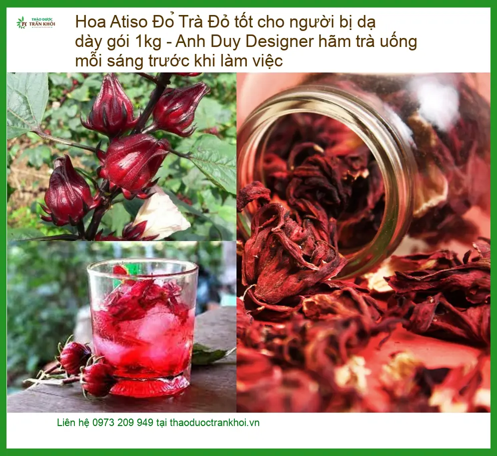 Trà Hoa Atiso Đỏ tốt cho dạ dày gói 1kg - Đơn vị Cung cấp Sỉ lẻ TPHCM
