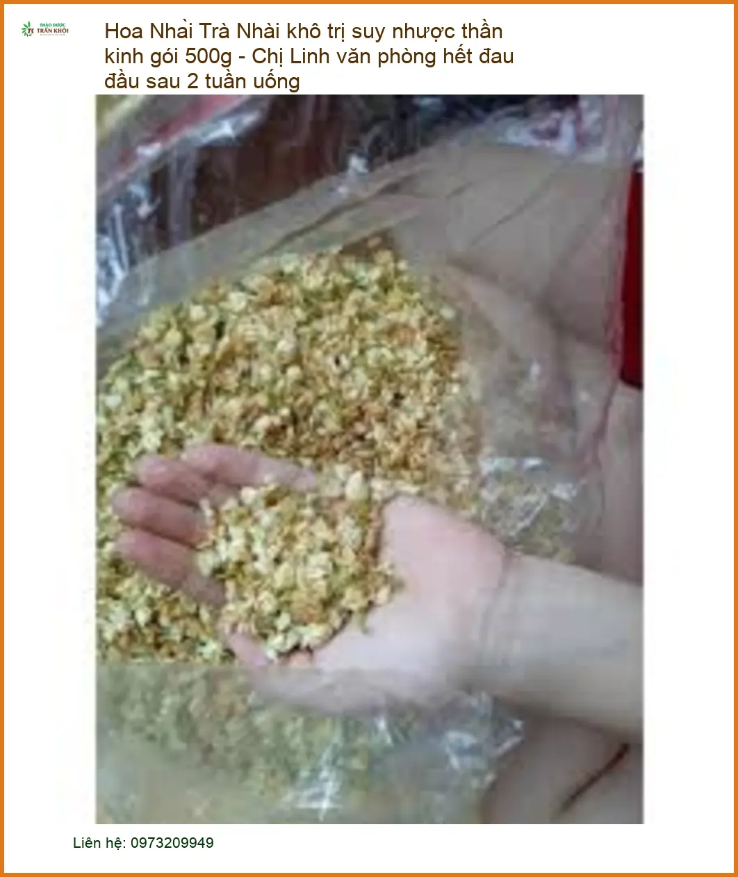 Trà Hoa Nhài khô trị suy nhược thần kinh gói 500g - Chị Linh văn phòng hết đau đầu sau 2 tuần uống - Bán có sẵn TPHCM
