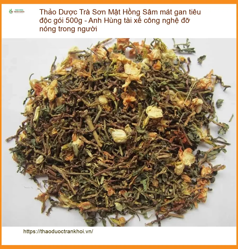 Trà Sơn Mật Hồng Sâm mát gan tiêu độc gói 500g - Bán Giao nhanh TPHCM