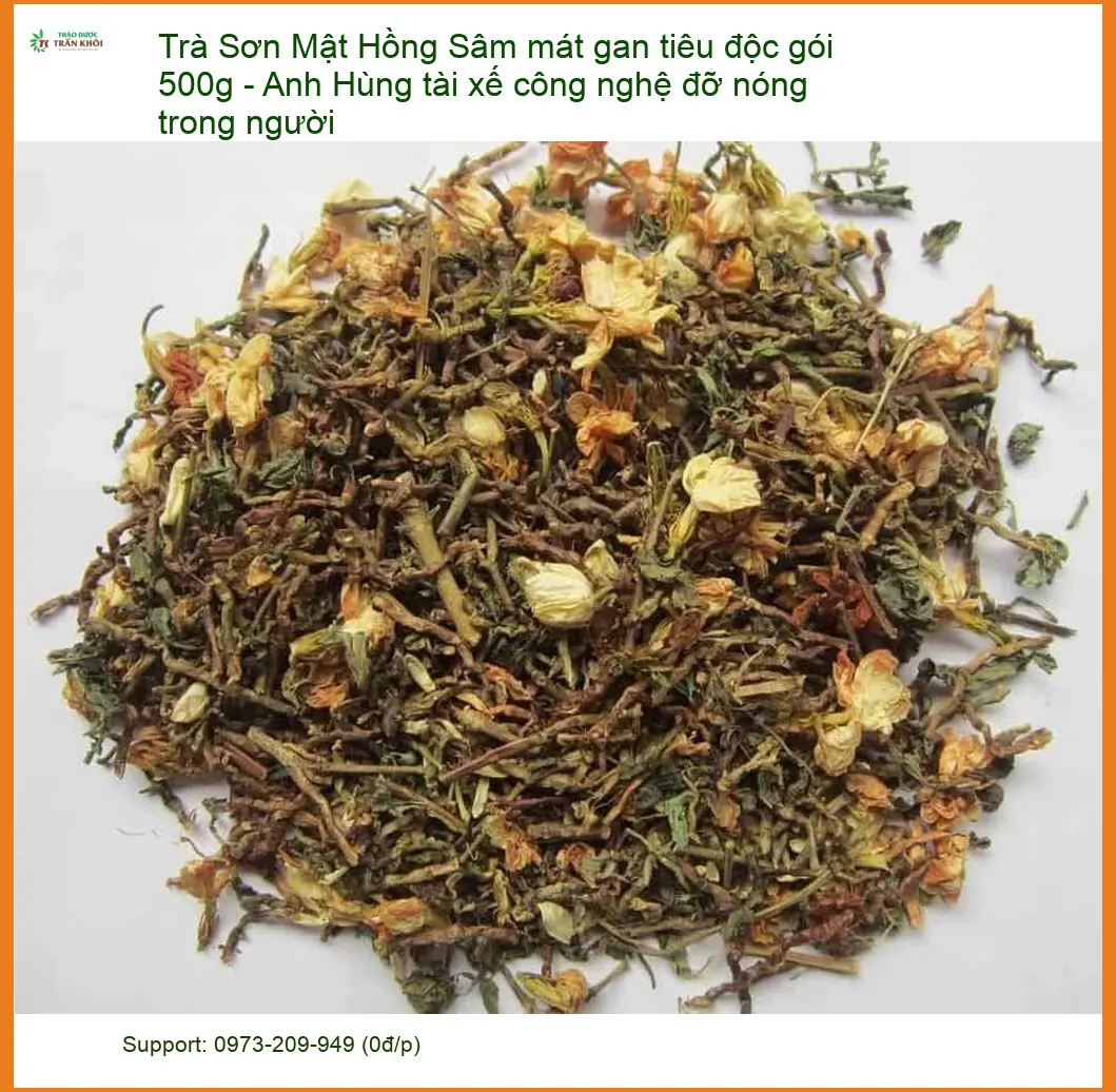 Trà Sơn Mật Hồng Sâm mát gan tiêu độc gói 500g - Bán giao nhanh TPHCM