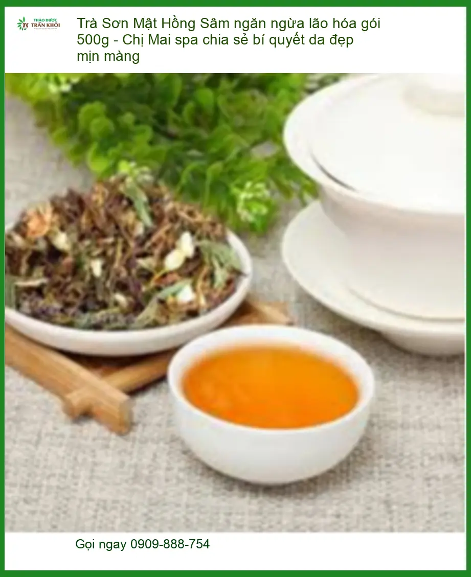 Trà Sơn Mật Hồng Sâm ngăn ngừa lão hóa gói 500g - Địa chỉ Bán Giao nhanh