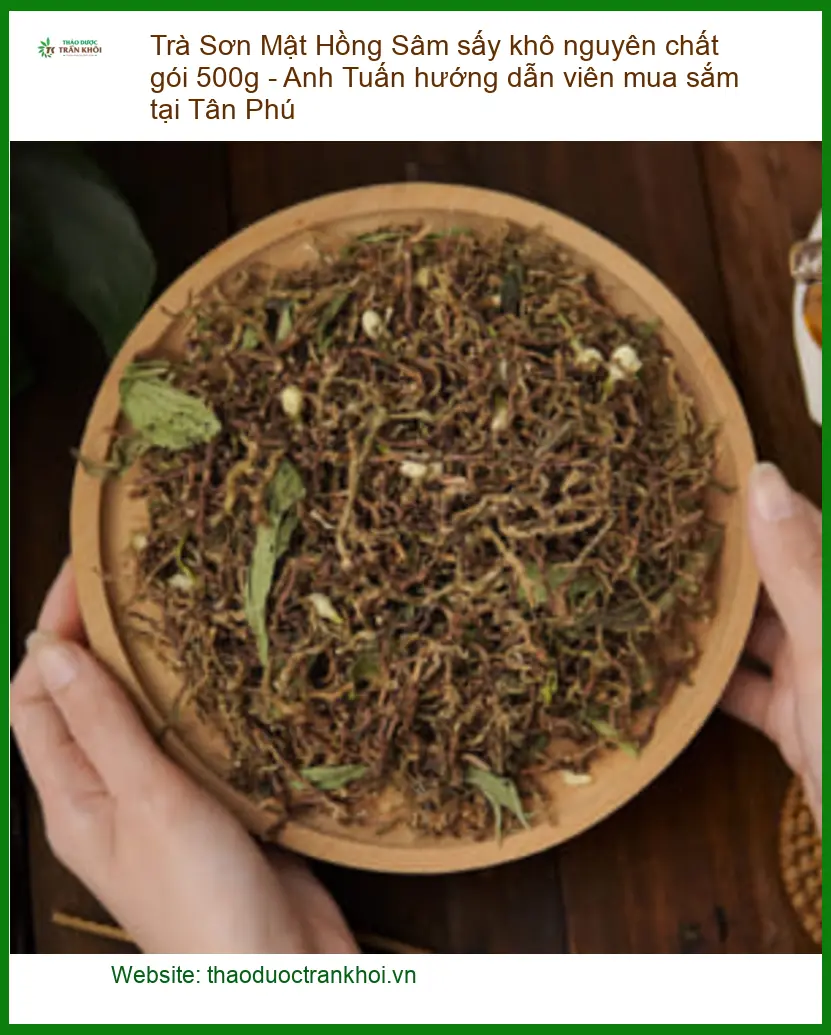 Trà Sơn Mật Hồng Sâm sấy khô nguyên chất gói 500g - Sỉ lẻ có sẵn TPHCM