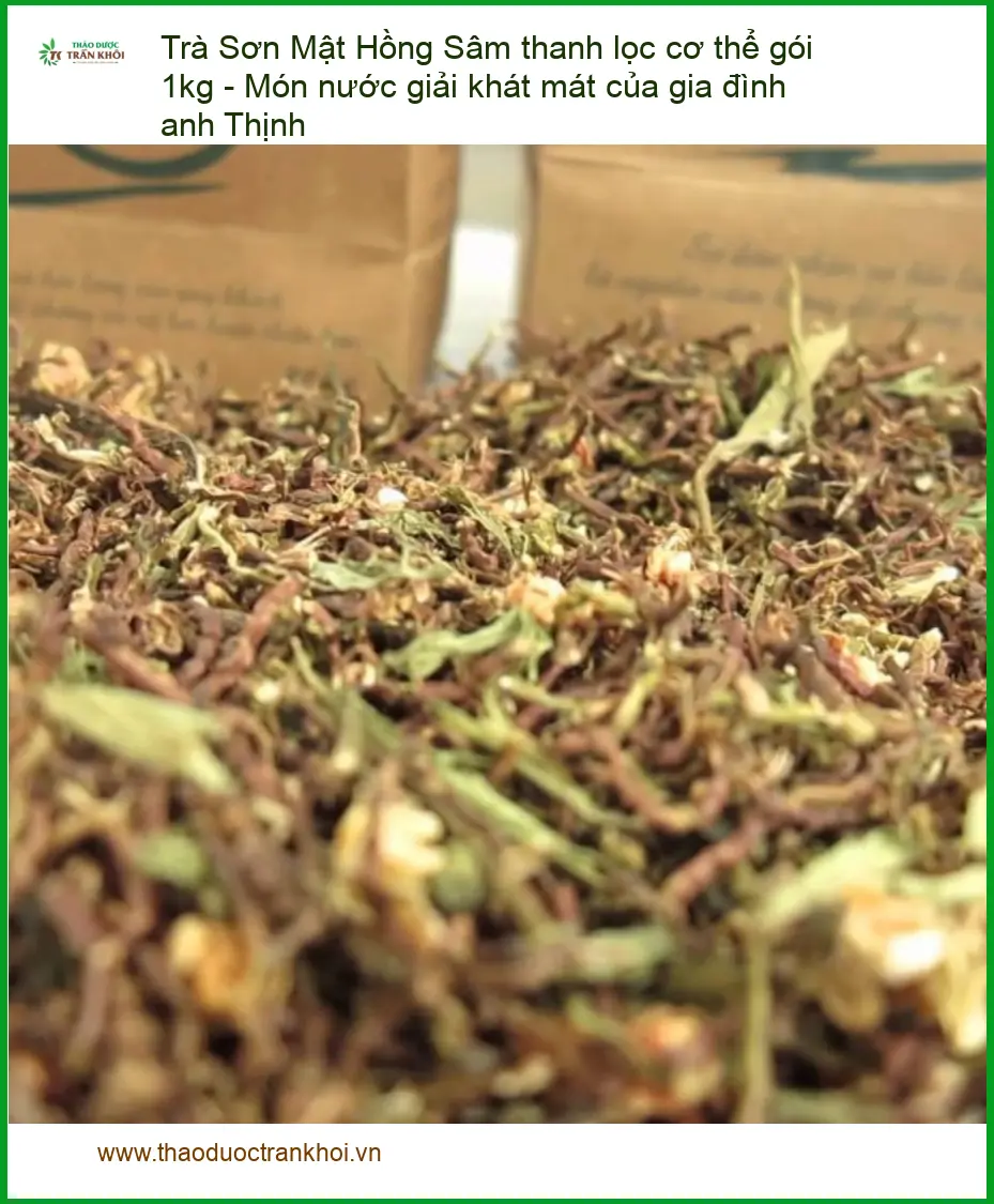 Trà Sơn Mật Hồng Sâm thanh lọc cơ thể gói 1kg - Địa chỉ bán có sẵn TPHCM