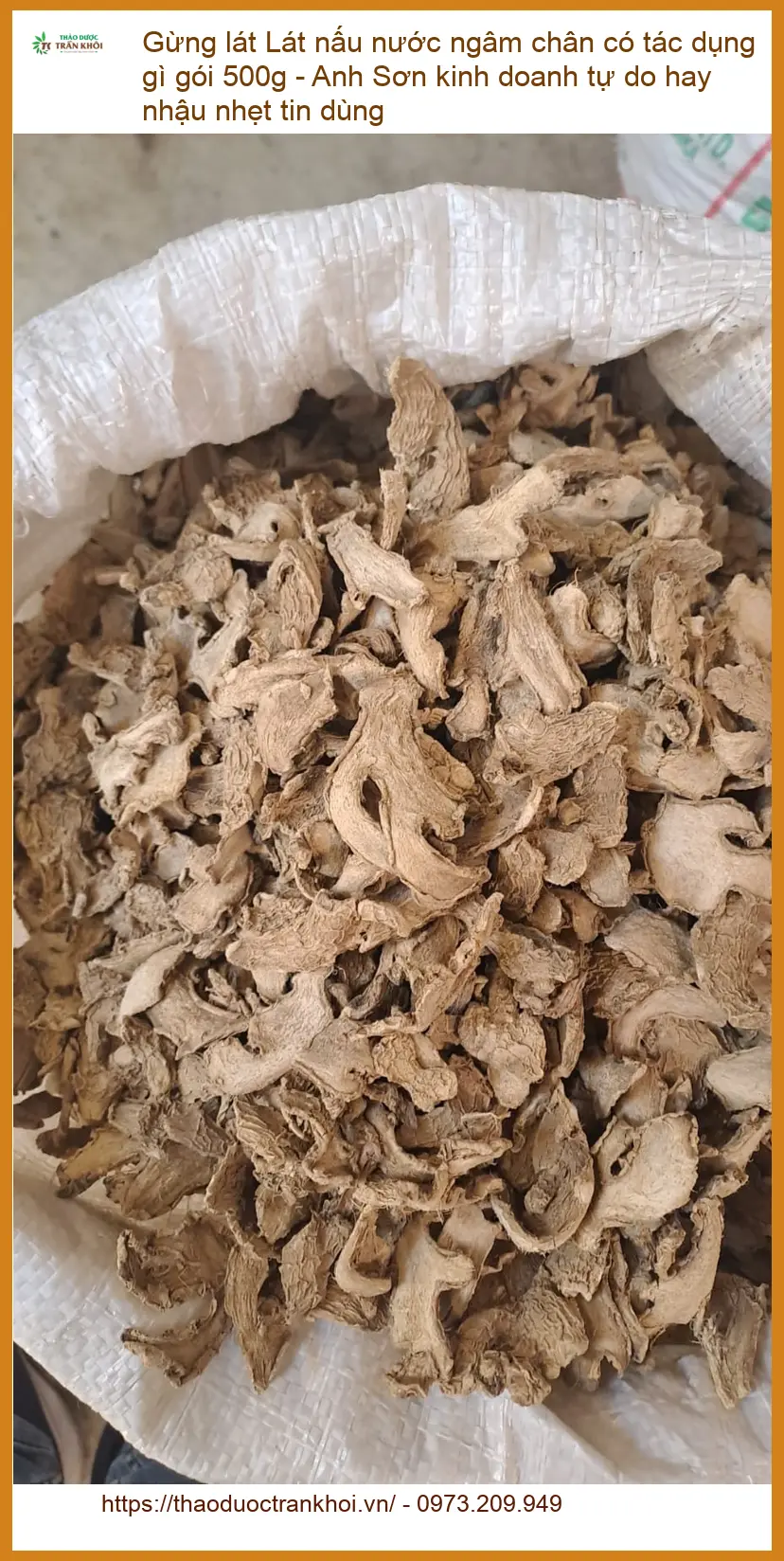 Gừng Lát nấu nước ngâm chân 500g - Anh Sơn - Địa chỉ Bán Giao nhanh TPHCM