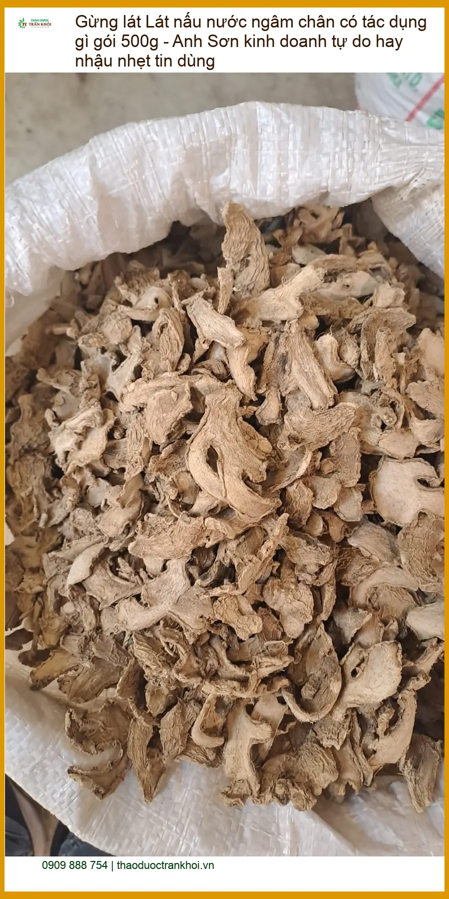 Gừng Lát nấu nước ngâm chân gói 500g - Địa chỉ bán Giao nhanh TPHCM