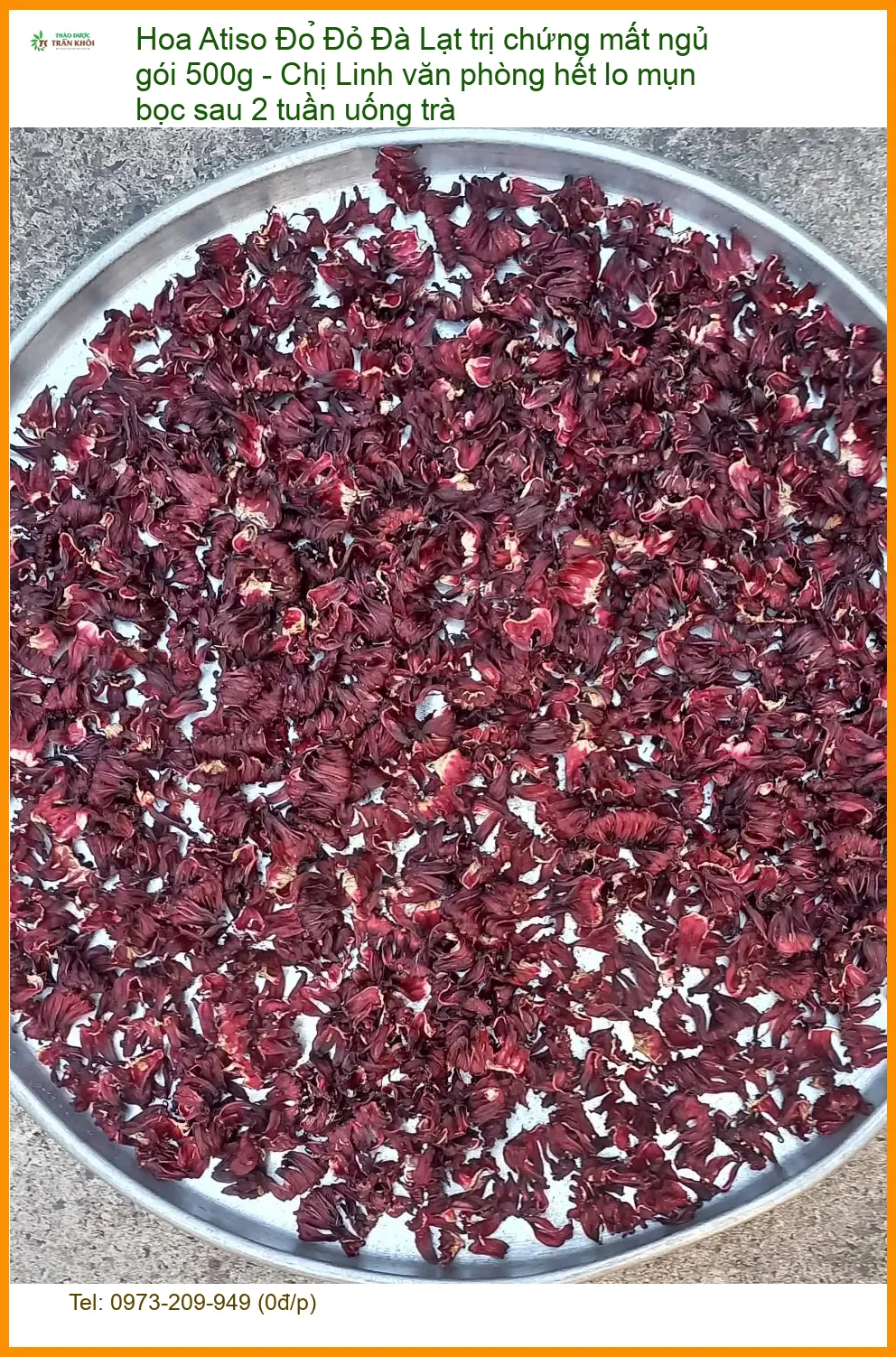 Hoa Atiso Đỏ Đà Lạt trị chứng mất ngủ gói 500g - Địa chỉ bán giao nhanh TPHCM