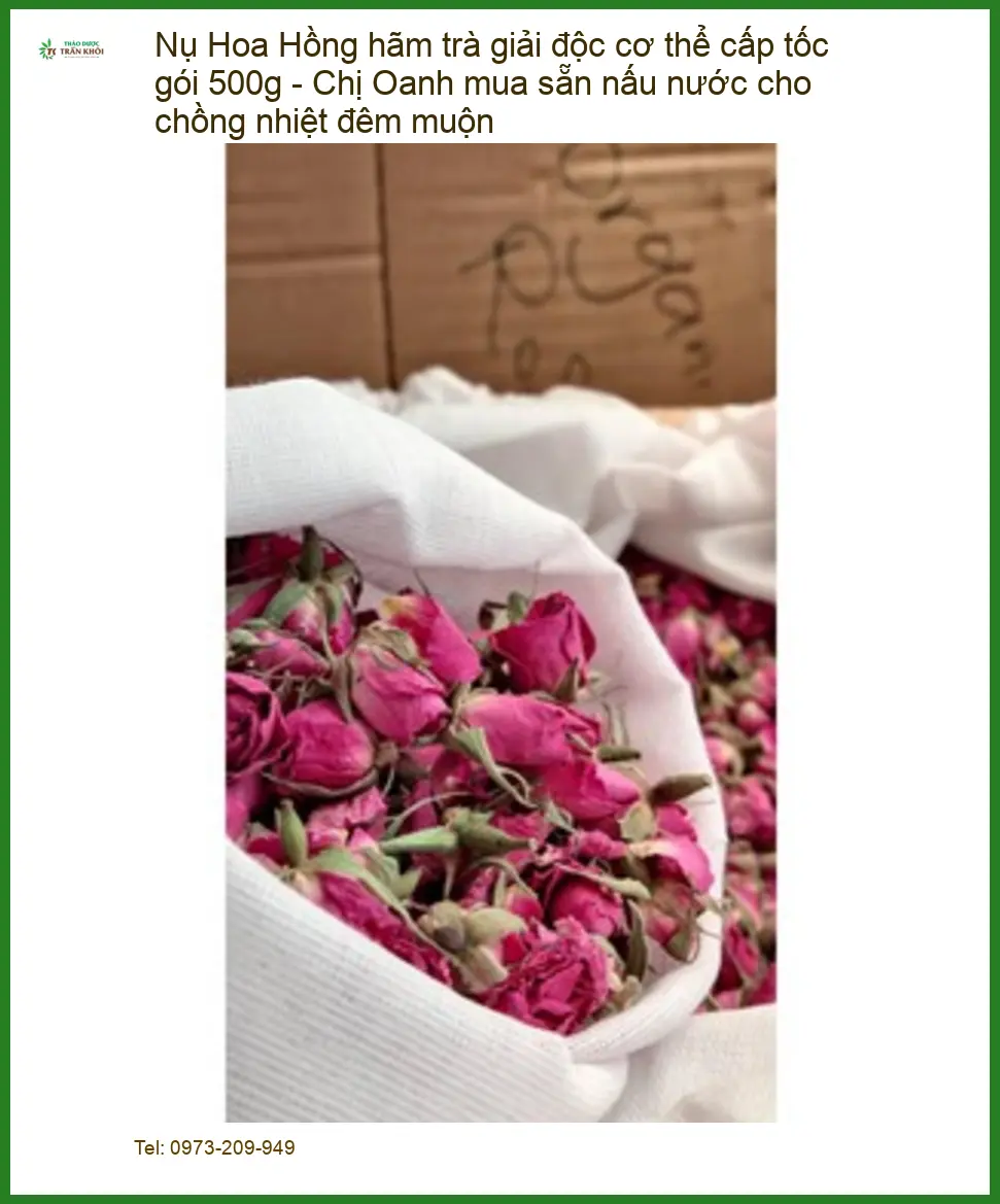 Nụ Hoa Hồng hãm trà giải độc cơ thể cấp tốc gói 500g - Bán có sẵn TPHCM
