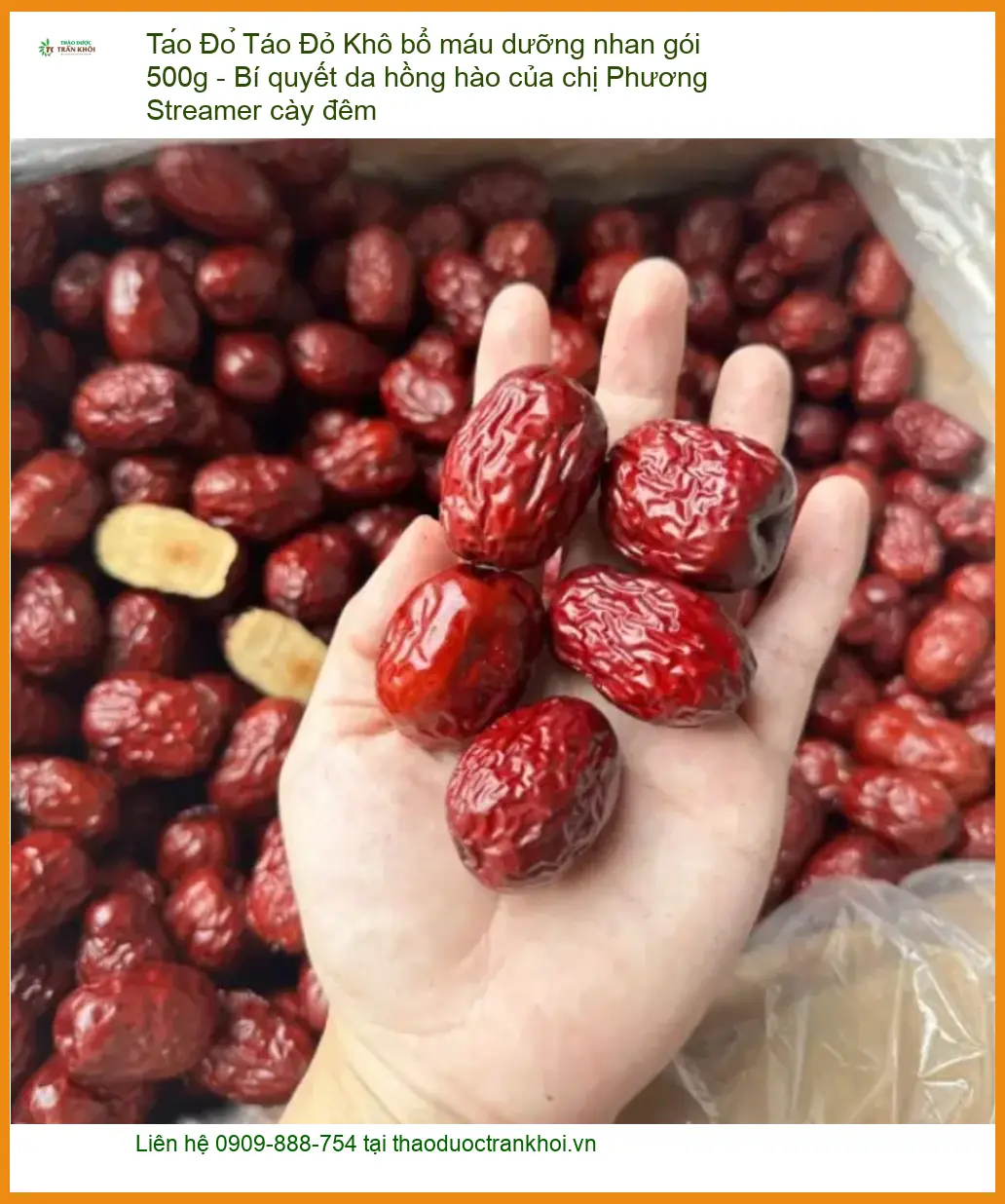 Táo Đỏ Khô bổ máu dưỡng nhan 500g - Địa chỉ bán Táo Đỏ giao nhanh TPHCM