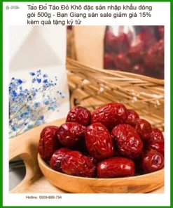 Táo Đỏ Khô 500g nhập khẩu - Giảm 15% kèm kỷ tử - Sỉ lẻ giao nhanh TPHCM