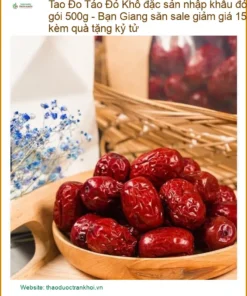 Táo Đỏ Khô đặc sản nhập khẩu 500g - Địa chỉ Bán Táo Đỏ Khô Giao nhanh TPHCM