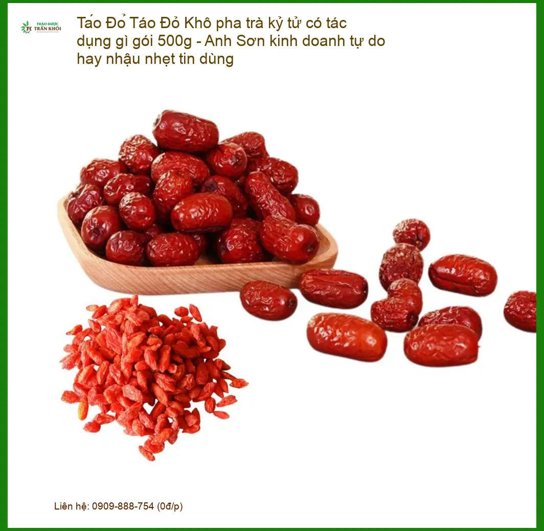 Táo Đỏ Khô pha trà kỷ tử gói 500g - Địa chỉ bán giao nhanh TPHCM