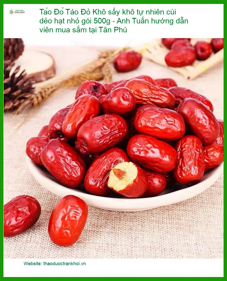 Táo Đỏ Khô sấy khô tự nhiên cùi dẻo hạt nhỏ gói 500g - Địa chỉ bán giao nhanh TPHCM