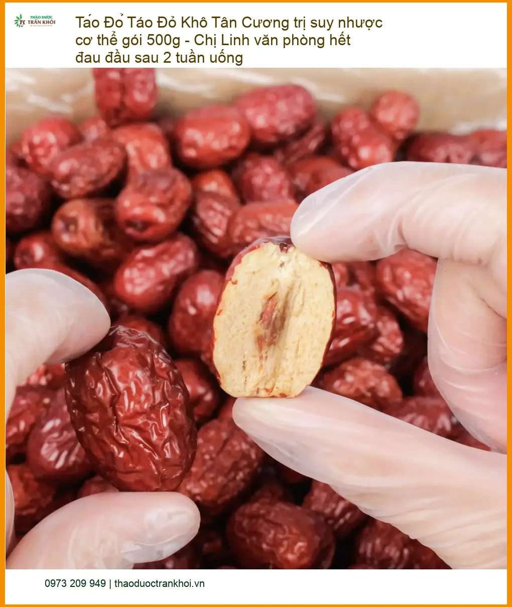 Táo Đỏ Khô Tân Cương 500g trị suy nhược - Đơn vị Cung cấp Có sẵn TPHCM