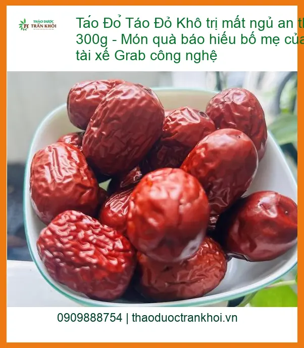 Táo Đỏ Khô trị mất ngủ an thần túi 300g - Đơn vị Cung cấp Có sẵn TPHCM