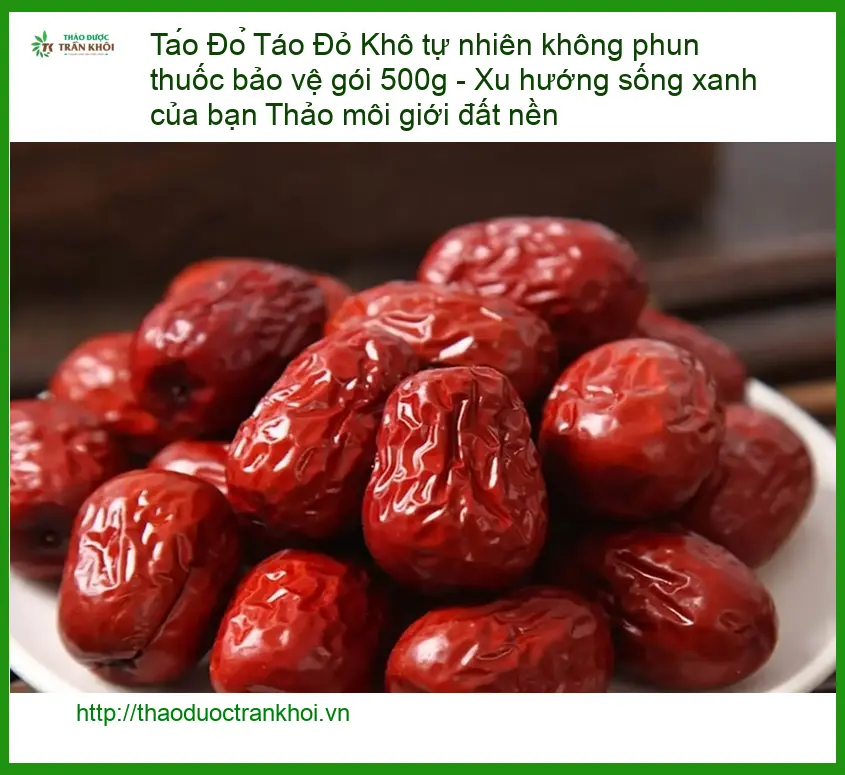 Táo Đỏ Khô tự nhiên không phun thuốc bảo vệ gói 500g - Có sẵn TPHCM