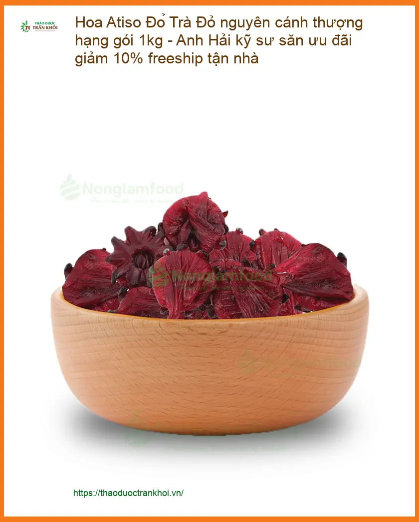 Trà Hoa Atiso Đỏ nguyên cánh thượng hạng gói 1kg - Địa chỉ bán giao nhanh TPHCM
