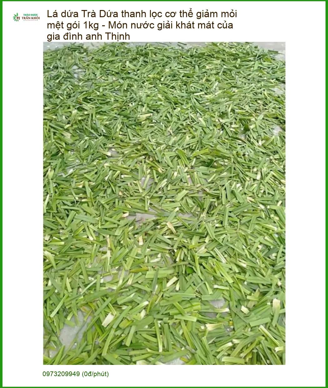 Trà Lá Dứa thanh lọc cơ thể gói 1kg - Địa chỉ Bán Giao nhanh TPHCM
