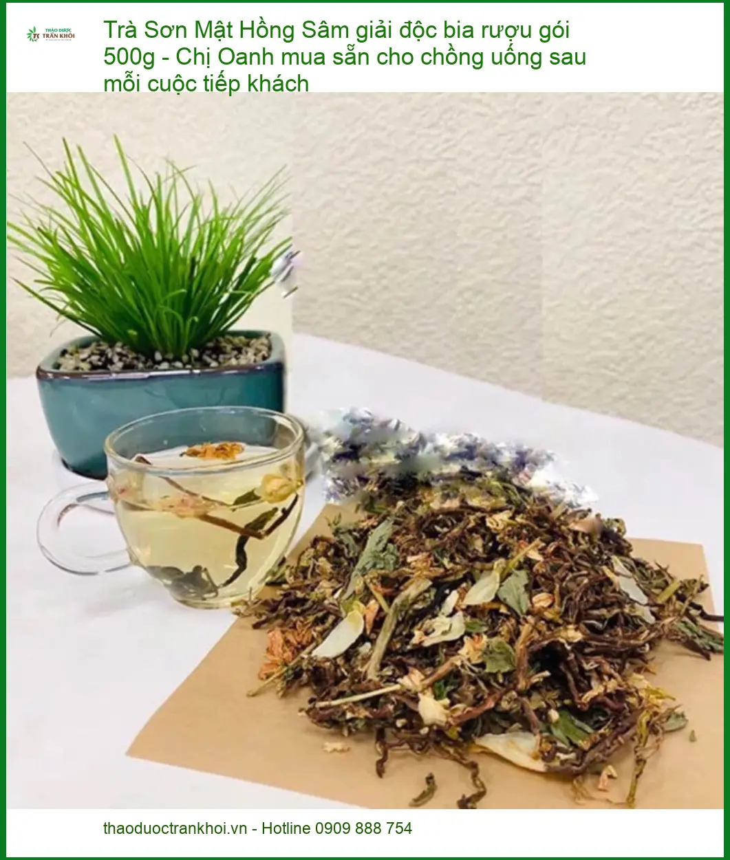 Trà Sơn Mật Hồng Sâm giải độc bia rượu gói 500g - Cung cấp sỉ lẻ TPHCM