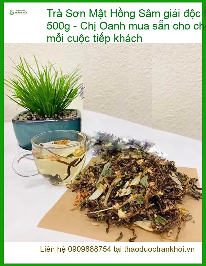 Trà Sơn Mật Hồng Sâm giải độc bia rượu gói 500g - Địa chỉ bán giao nhanh TPHCM
